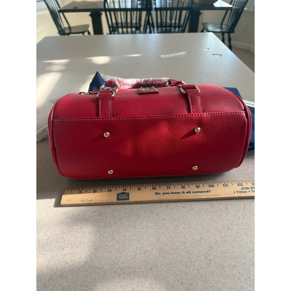 Dooney & Bourke Red Pebbled Leather Satchel with wallet Set  Luxury NWT‎